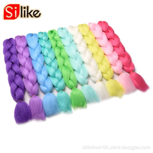 Best Super silike hair Glowing Synthetic Jumbo Braids Shining Hair in the Darkness Soft  Braiding Hair Extensions 24 Inch 100g